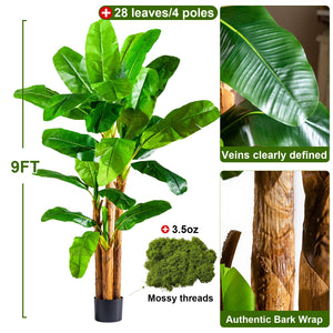 Large Artificial Banana Tree — Tall Faux Tropical Plant for Indoor & Outdoor Decor