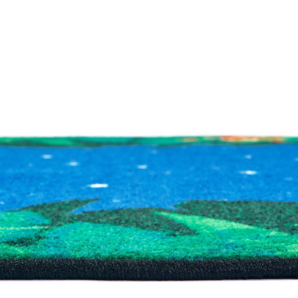 Blue Oval Kids Area Rug 6ft x 9ft — Nylon Tufted Stain-Resistant