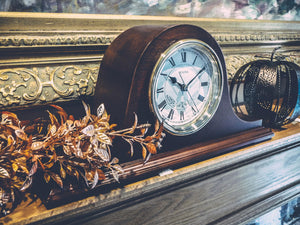Annette II Chiming Mantel Clock – Mahogany Finish