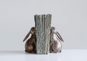 Bronze Resin Rabbit Bookends Set of 2