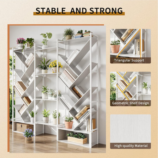 Tree Bookshelf 24-Shelf Industrial Bookcase