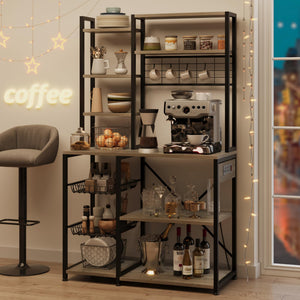 7-Tier Baker's Rack with Power Outlet & Wire Baskets