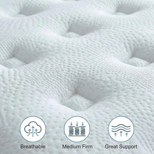 12-Inch Hybrid Memory Foam Mattress – Medium Firm, Pillow Top