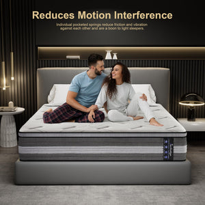 14 Inch Hybrid Mattress – Euro Top, Memory Foam & Pocketed Springs