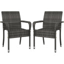 Stackable Outdoor Rattan Dining Chairs Set of 2
