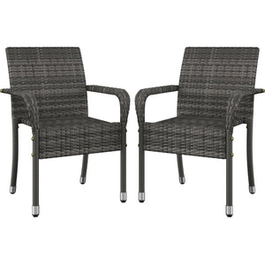 Stackable Outdoor Rattan Dining Chairs Set of 2