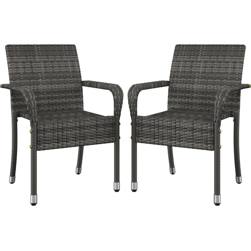 Stackable Outdoor Rattan Dining Chairs Set of 2