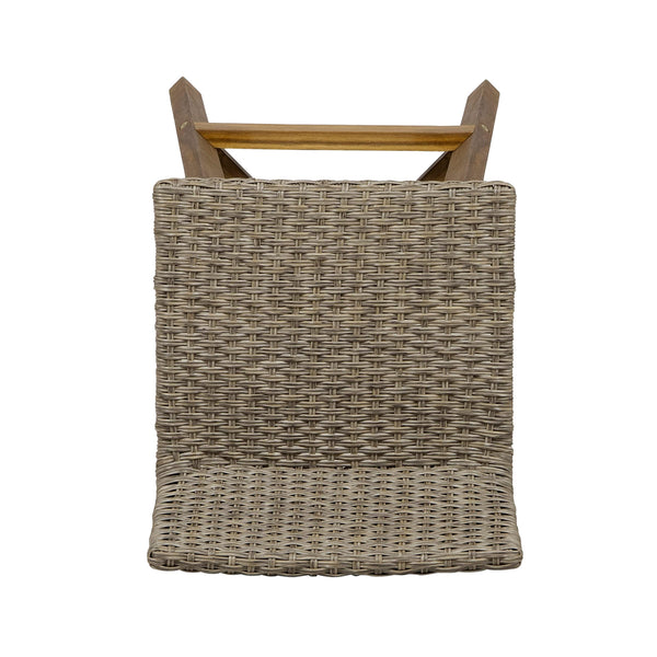 Outdoor Acacia Wood Wicker Barstools Set of 4