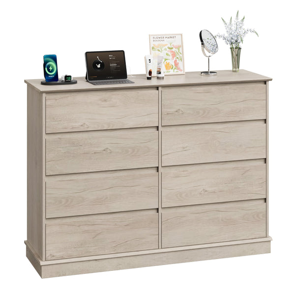 8-Drawer Double Dresser with Wide Top