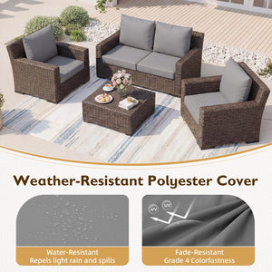 Outdoor Chair Cushions Set of 4 – 24x24 Waterproof Patio Seat & Back Cushions