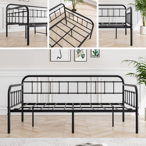 Metal Daybed Frame Twin with Steel Slats