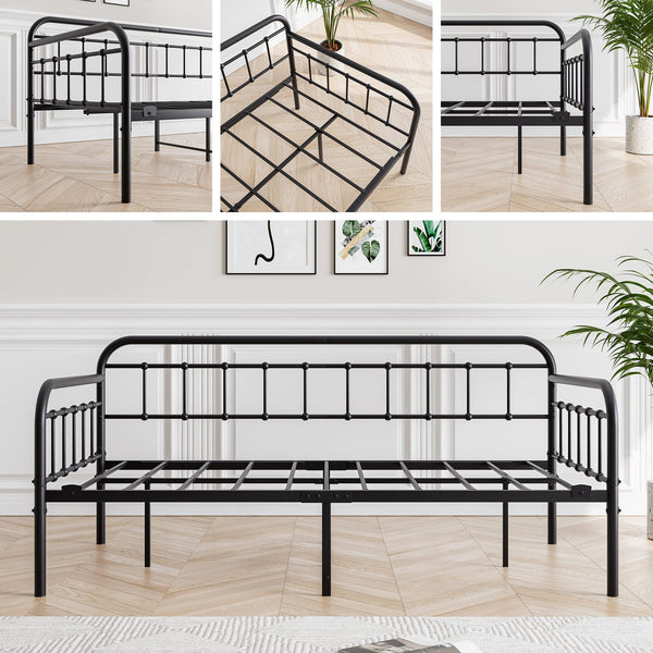 Metal Daybed Frame Twin with Steel Slats