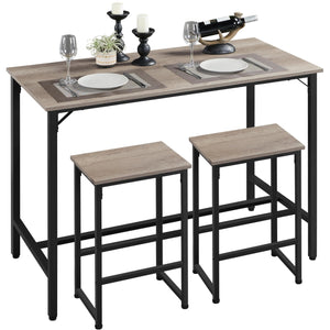 3-Piece Counter Height Dining Table Set with Bar Stools