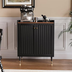 ZOSQUARE Coffee Bar Cabinet with Wine Racks, Wine Cabinet with Drawer and Adjustable Shelves, Liquor Cabinet, Sideboard Bar Cabinets for Home, Living Room, Dining Room