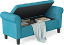 Storage Ottoman Bench with Rolled Arms & Hidden Storage