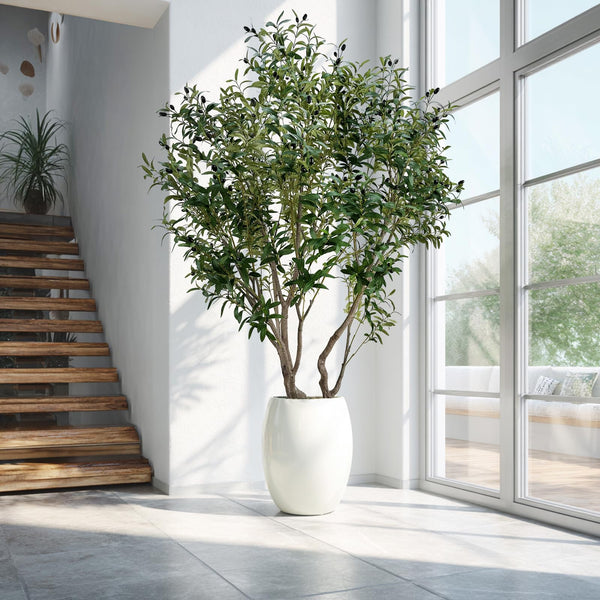 Artificial Olive Tree with Natural Trunk & Lifelike Olives