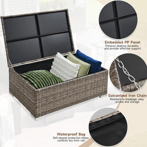 Outdoor Rattan Coffee Table with Storage