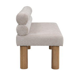 Boucle Upholstered Dining Bench with Wooden Frame