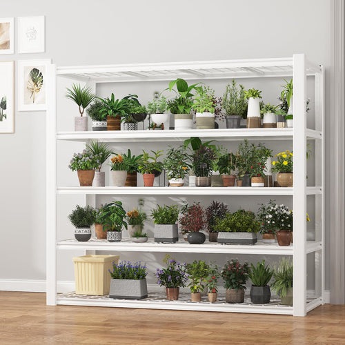 5-Tier Heavy Duty Metal Garage Shelving Unit, 3000 lbs Capacity, White