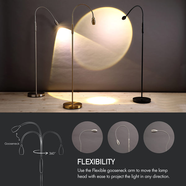 Adjustable LED Beam Floor Lamp with Flexible Gooseneck