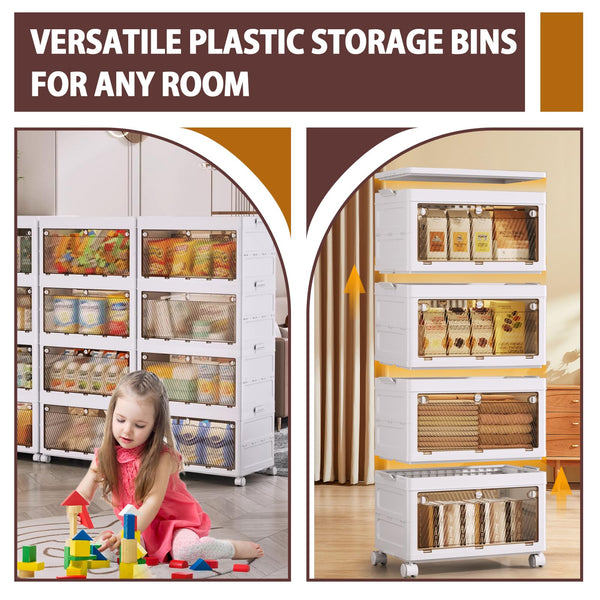 Stackable Plastic Storage Cabinet with Drawers