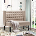 Small Tufted Loveseat Sofa with Nail Head Trim