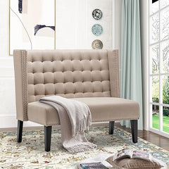 Small Tufted Loveseat Sofa with Nail Head Trim