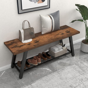 Industrial Storage Bench with Shoe Rack