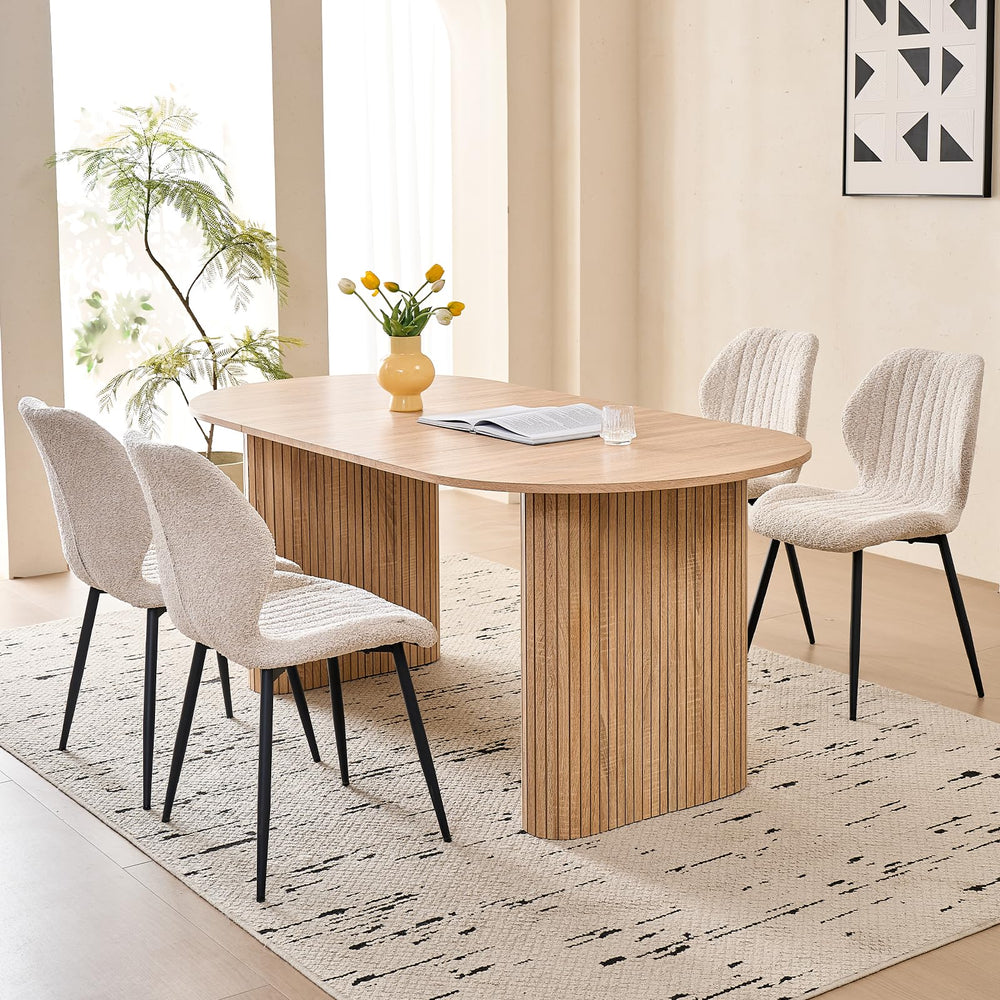 70.8 Inch Oval Dining Table for 4 to 6 People