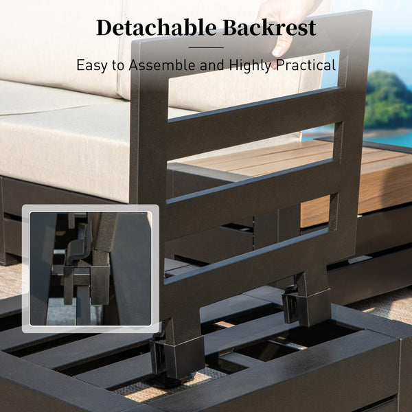 Metal Patio Sectional Furniture Set with Thick Cushions