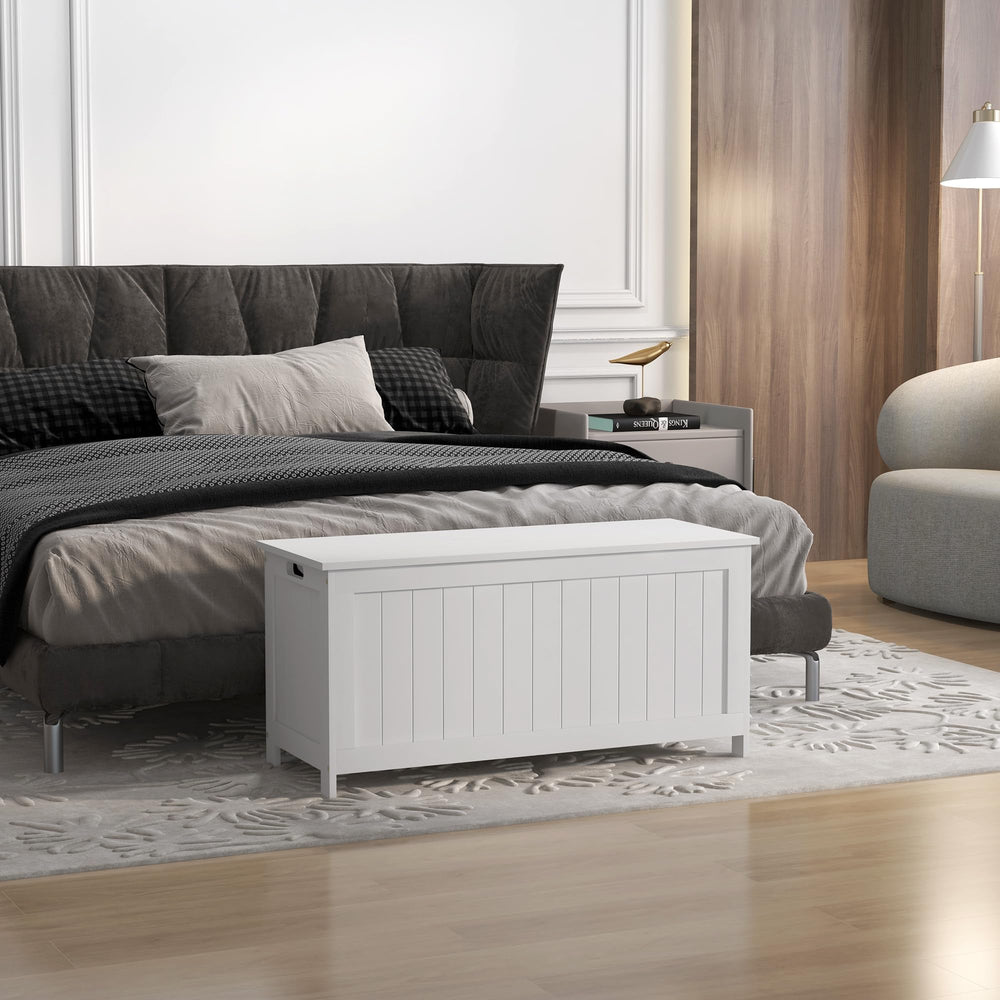 Storage Bench with Safety Hinges & Cut-Out Handles