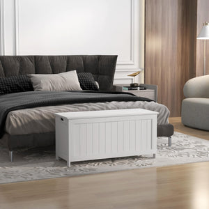 Storage Bench with Safety Hinges & Cut-Out Handles