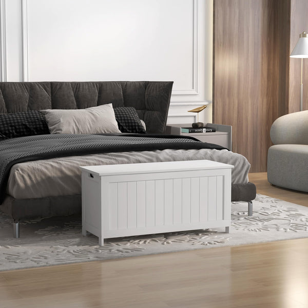 Storage Bench with Safety Hinges & Cut-Out Handles