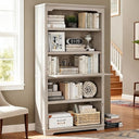 71-Inch 5-Tier Bookcase with Flip-Down Door, 37" Wide