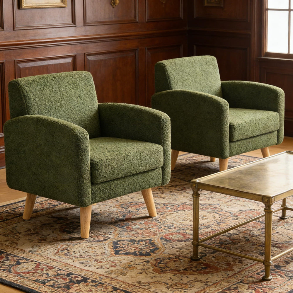 Mid-Century Modern Boucle Accent Chair