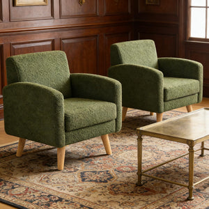 Mid-Century Modern Boucle Accent Chair