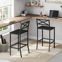 Counter Height Bar Stools Set of 2 with Backrest & Footrest – 26 Inch