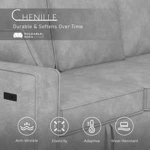 L-Shaped Sectional Sleeper Sofa with Storage & Cup Holders
