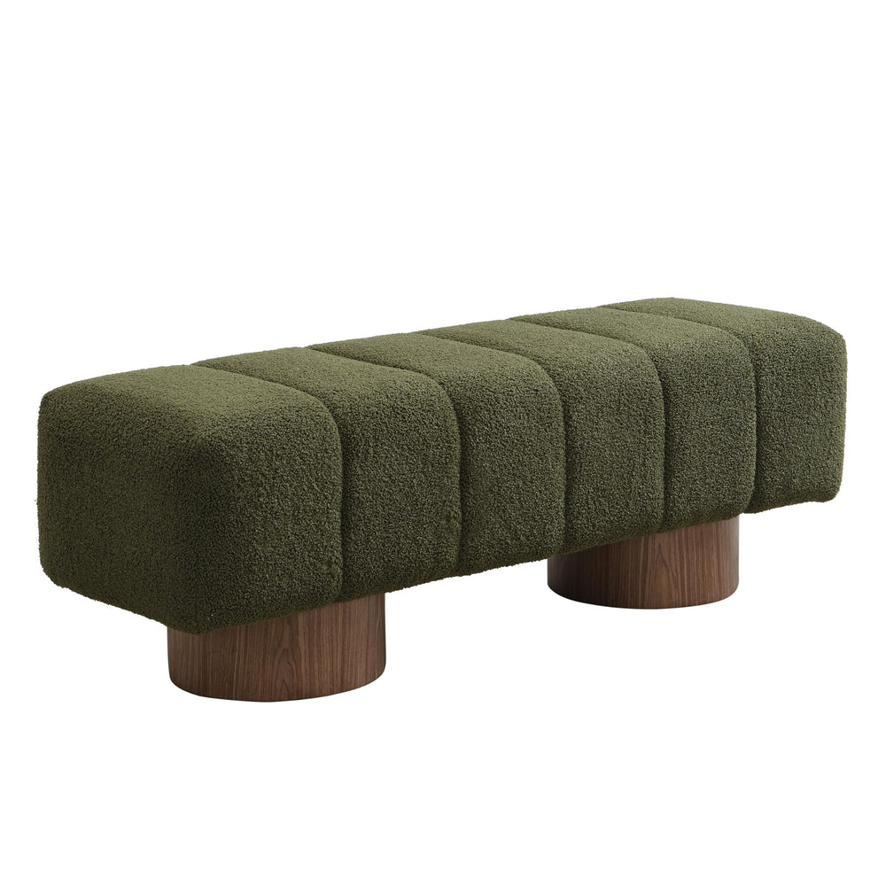 50" Boucle Fabric Dining Bench