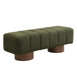 50" Boucle Fabric Dining Bench