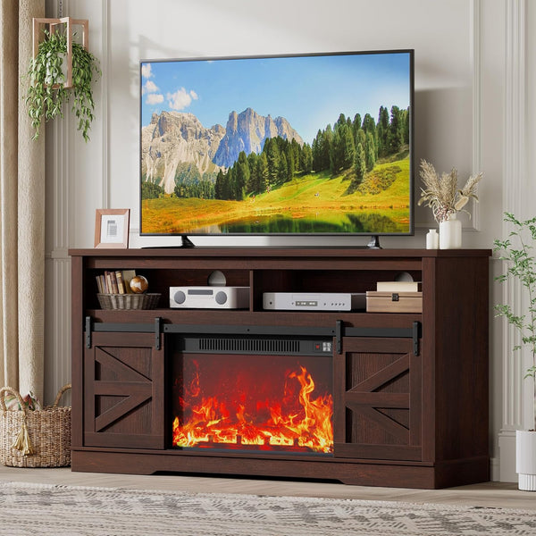 TV Stand with Sliding Barn Doors & Storage Cabinets – 58" & 65"