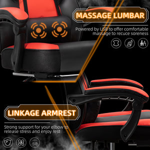 Gaming Chair with Footrest & Reclining Back