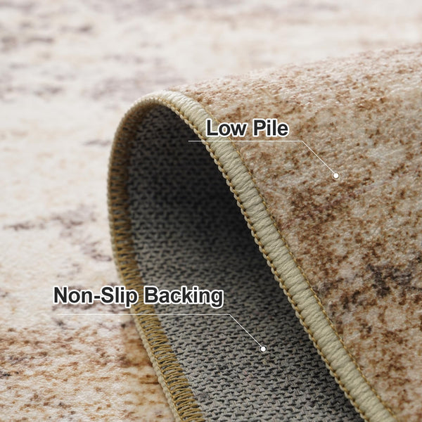 12x15 Abstract Area Rug – Non-Slip Washable Low-Pile Polyester