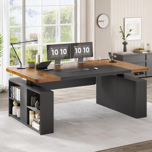 63" Adjustable Standing Desk with Storage & Power Outlets