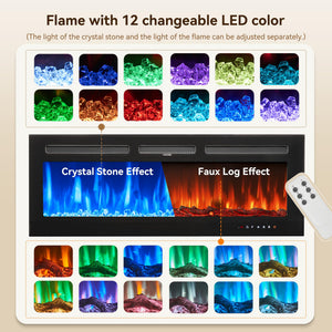 Electric Fireplace TV Stand with LED Lights