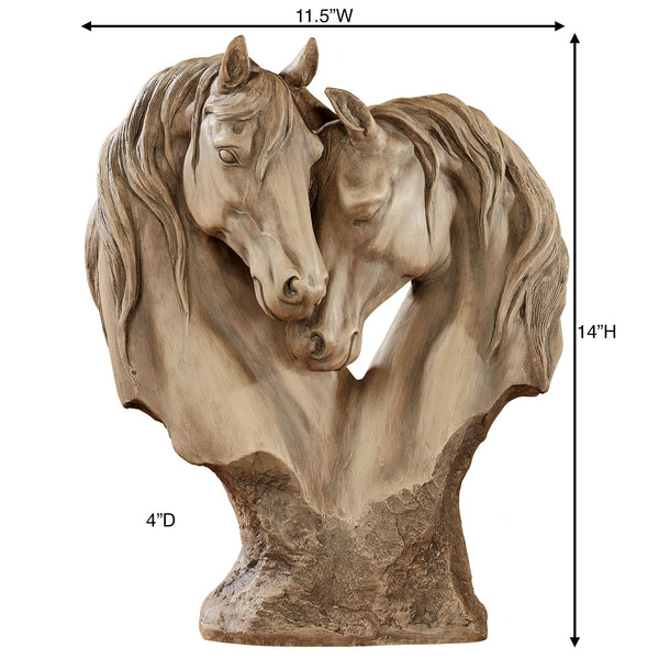 Loving Horses Table Sculpture – Tan Resin Horse Figurine