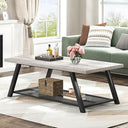 Rectangular Coffee Table with Wire Shelf