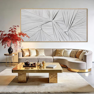 Textured Abstract Canvas Wall Art – Sculptural Minimalist Framed Painting