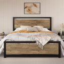 Metal Platform Bed Frame with Headboard & Slat Support