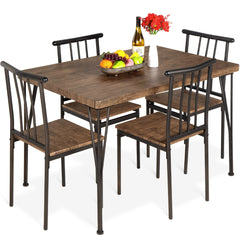 5-Piece Modern Dining Table Set with 4 Chairs